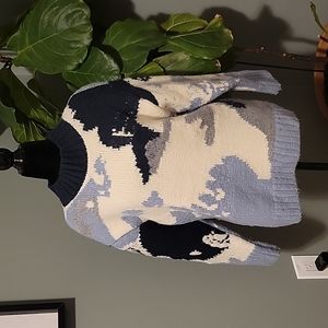 Beautiful hand knit mock neck sweater